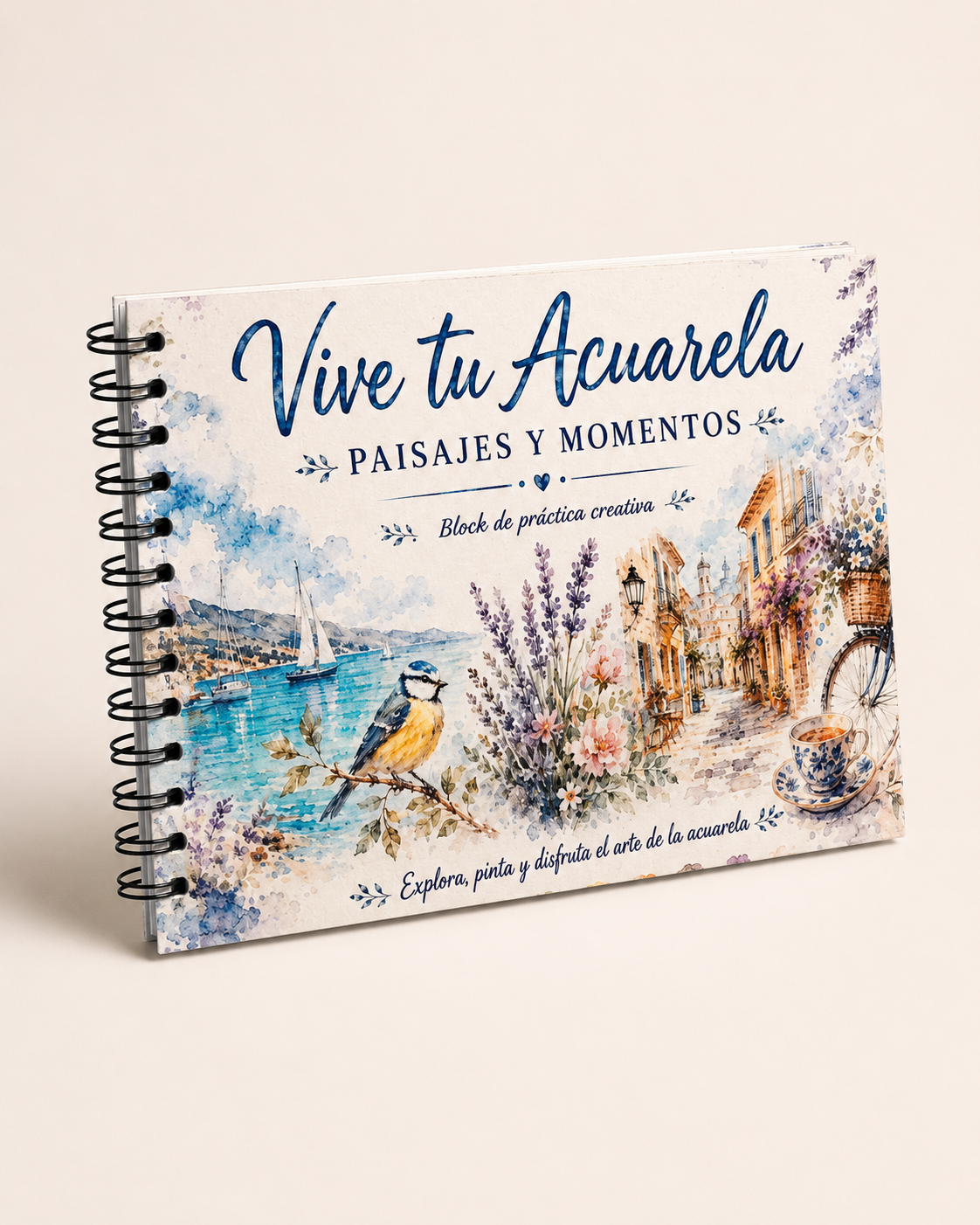 Mockup del block Vive tu Acuarela Paisajes y Momentos